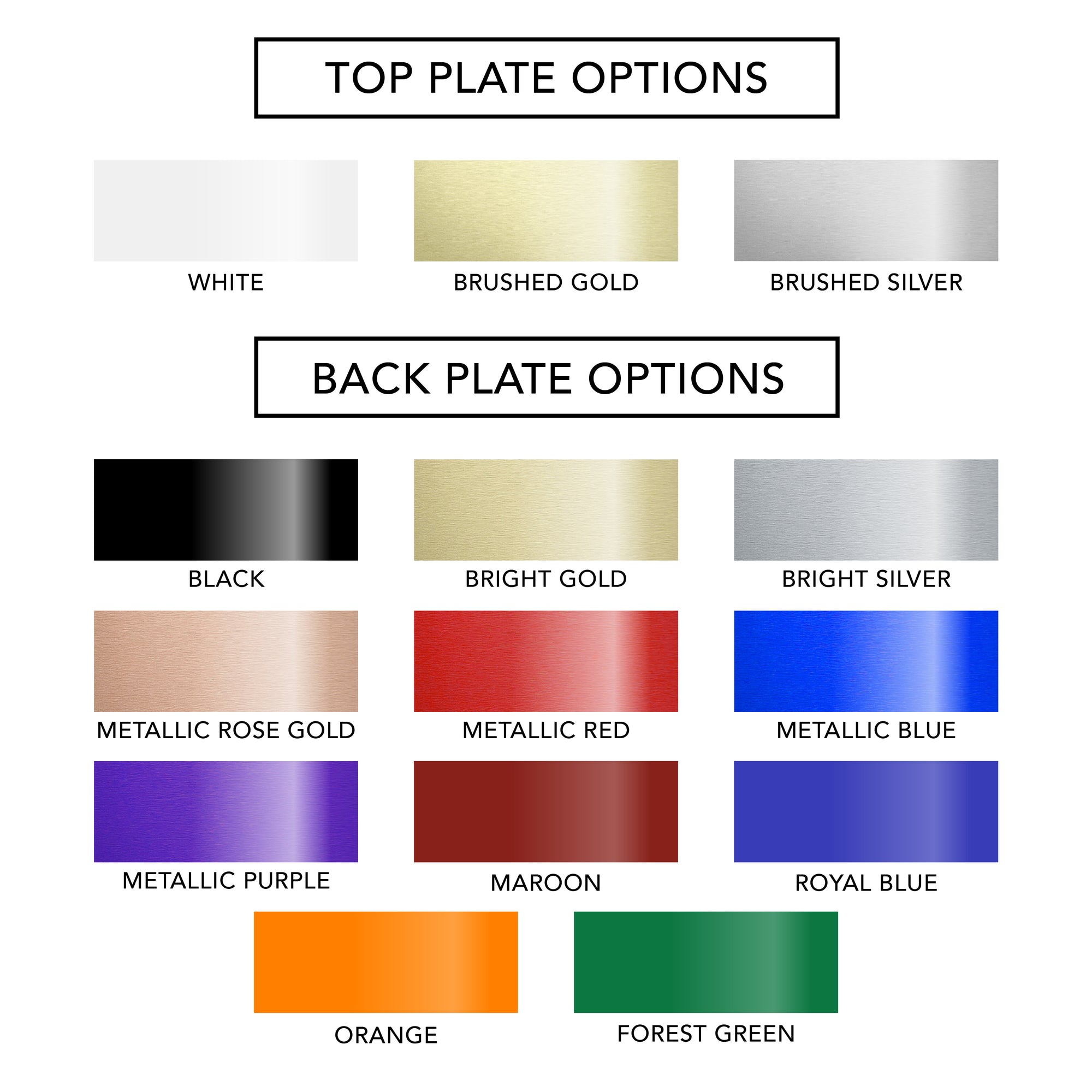 Color Reference Plaque Modern Color Sublimated Plaque on Black Marble Board – WFG Store