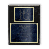 Classic Diamond Engraved Marble Plaque on Black Marble Board