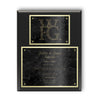 Classic Diamond Engraved Marble Plaque on Black Matte Board