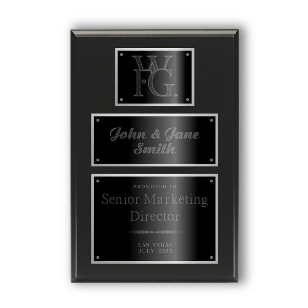Classic Diamond Engraved Plaque on Black Matte Board – WFG Store