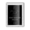 Modern Diamond Engraved Plaque on White Marble Board